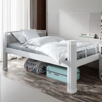 hot selling modern style anti slip firm iron frame metal single adult beds for hotel school bedroom