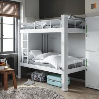factory direct modern bed frame precision welding technology double bed with bunk beds for apartment