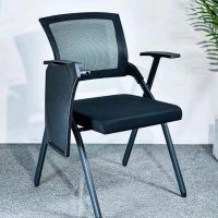 high quality simple elegant ergonomic breathable mesh fabric foldable conference chair with writing board