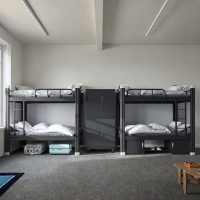 cheap price guardrail removable ladder noise free heavy duty metal bunk bed for student dormitory