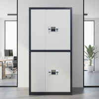 factory direct steel white fireproof anti static coating 2 drawer confidential cabinet 1850x900x420mm office furniture