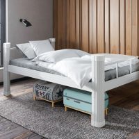 hot selling modern style anti slip firm iron frame metal single adult beds for hotel school bedroom