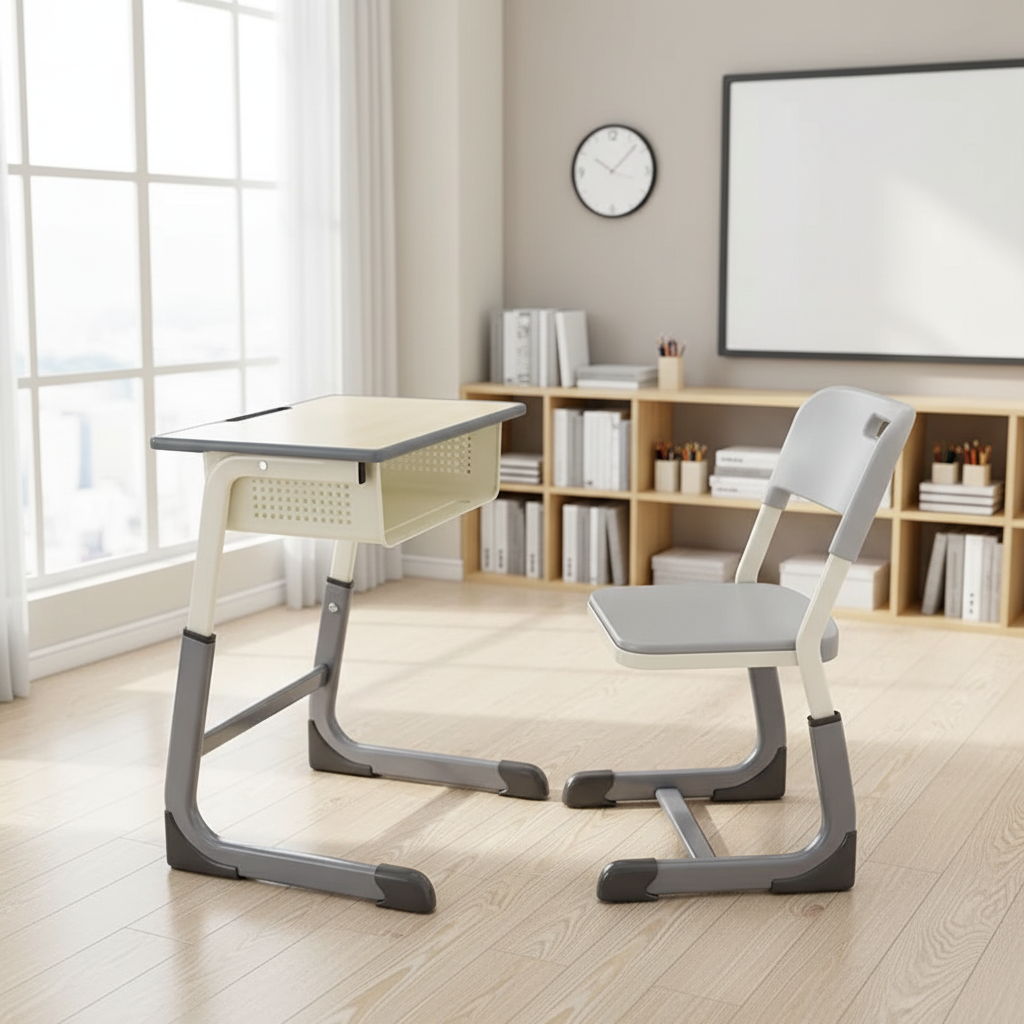 Wholesale Modern Metal Detachable Material for School Ergonomic Adjustable Height Students Desks and Chairs