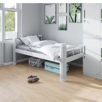 wholesale customizable size rust resistant high load bearing steel frame metal bed for school dormitory
