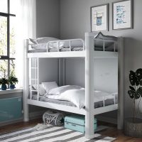 factory direct sales modern simple style noiseless bed frame bunk metal bed for student dormitory