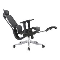 high quality ergonomic adjustable headrest mesh breathable office chair with footrest silent wheels